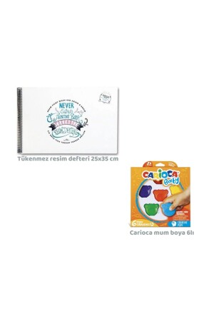 Toospik Akademi Çocuk Tükenmez Resim Defteri&carioca Teddy Crayons 6 lı tspk0012 - 1