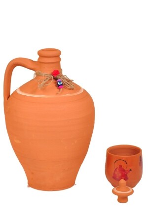 Toprak Testi 5 Litre (1 Adet Testi Kapagı -adet Desenli Bardak Hediyedir ) 041 - SAMESA HEDİYELİK