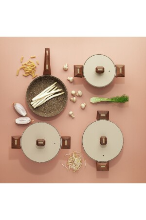 Toscana Döküm Tencere Seti 7 Parça-Krem 1S7021-20003-KRM01 - Schafer