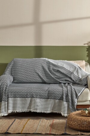 Trio Natural Keten Koltuk Örtüsü Koltuk Şalı - Fushia