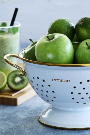 Troy Emaye 22 cm Süzgeç Beyaz - Emsan