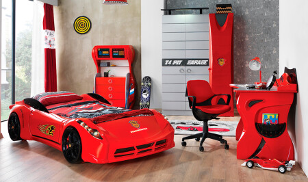 Tt Arabalı Genç Odası - Kırmızı - Cadde Yıldız