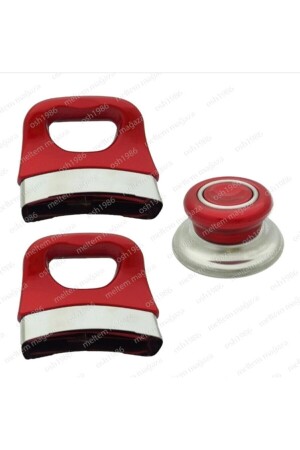 Tüm Tencerelere Uyumlu Kırmızı Tencere Tava Ve Sahan Kulpu Kulp Tepe Seti - Genel Markalar