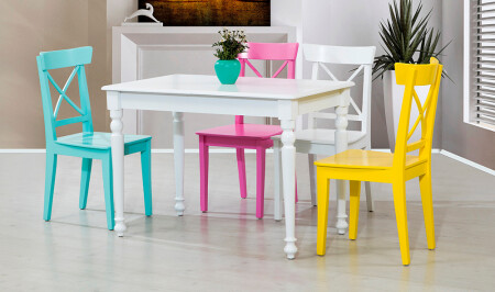 Turned Camel Esstisch-Set – bunt - Cadde Yıldız