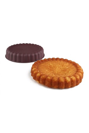 Turta Teflon Kek Kalıbı Mor Çizgi Desen BEG1243 - Evisimo