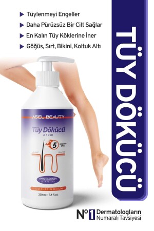 Tüy Dökücü ve Tüy Azaltıcı Tüy Alma Krem - Tüm Cilt Tipleri için Epilasyon (Özel Formül) - Aselbeauty