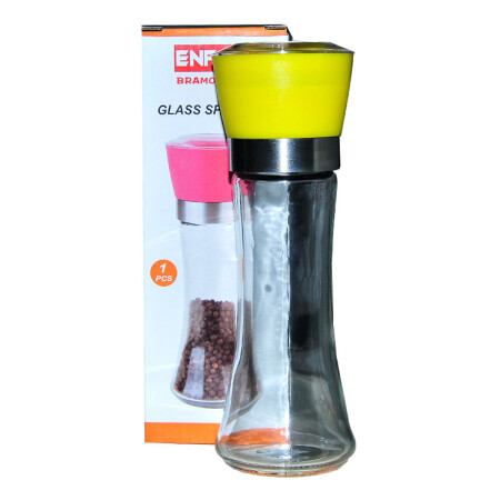 Tuz Karabiber Cam Değirmeni Uzun Sarı - Enfa