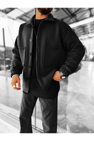 Übergroße Basic-Freizeitjacke Schwarz 2887schwarz - ablukaonline