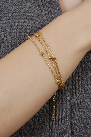 Üç Zincirli Çelik Dorika Bileklik - Stainless Steell