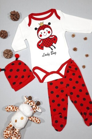 Unisex Bebek Uğur Böceği Zıbın Takımı 3 Lü - Mai Perla