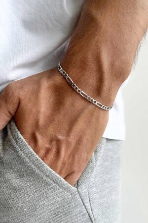 Unisex Kararmaz Figaro Zinciri Gümüş Çelik Bileklik - The Collection