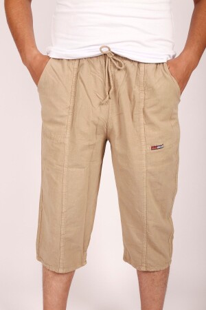 Unısex Keten Kumaş Ham Bez Yazlık Rahat Bermuda Kapri - Moda