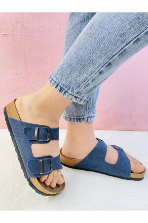 Unisex Ortopedik Taban Günlük Rahat Çift Bantlı Tokalı Sahil Tatil Yazlık Dışarı Misafir Ev Terliği - Yildiz Shoes