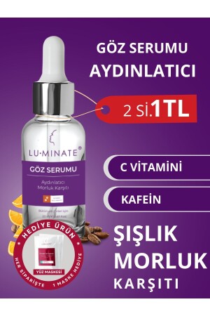 Unter-Augen-Serum, Koffein, 5 % Vitamin C, 2 % Augenkontur, aufhellend, gegen Schwellungen unter den Augen, Anti-Blutergüsse, TYCI0UKSIN168690679457054 - Luminate