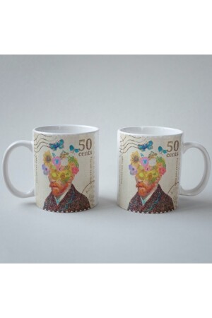 Van Gogh Temalı Özel Tasarım Çift Taraf Baskılı Kupa Bardak-çay Kahve Bardağı Hediye vangoghhh002 - 3