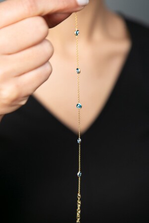 Vergoldetes Damenarmband aus 925er Sterlingsilber mit bösem Blick - Elika Silver