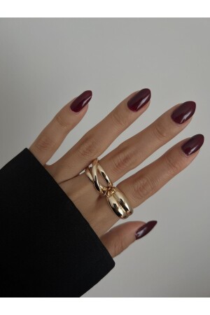 Verstellbarer Kreuzhelix-Ring in Goldfarbe (Stück) - Lavian Accessories