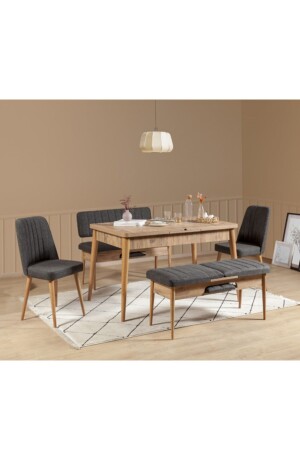 Vina Extra Mutfak Masa Takımı Atlantik Antrasit - Reysa Mobilya