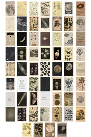 Vintage Retro Poster Seti - Kolaj Seti - Oda Ve Duvar Dekoru - Duvar Posteri - Yapışkanlı - 60 Adet kolaj189vintagemix - postifull