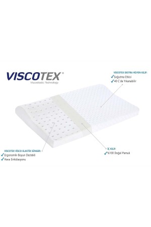 Visco Boyun Destekli Ortopedik Bebek Yastığı 50x30x6/4 Cm, Beyaz VSC756HZ - 4