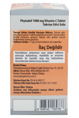 Vitamin C 1000 Mg - 60 Tablet PHYTDFCLLGNTBLT-83 - 3