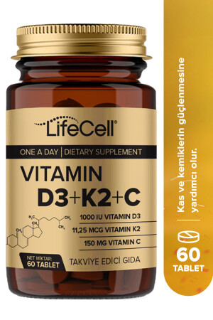 Vıtamın D3 K2 C - 60 Tablet Komplex Vitamin Desteği - 1