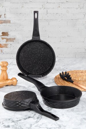 Viva Casting 3-teiliges Pfannenset Schwarz - Taç