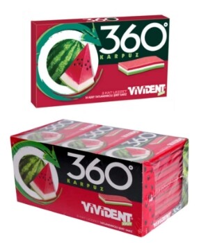 VIVIDENT 360-3KAT WATERMELOEN(KARPUZ) X 18Lİ AVANTAJ PAKETİ - Halal