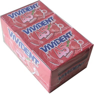 VIVIDENT 45 MIN. CILEK-STRAWBERRY 26GR X 18Lİ AVANTAJ PAKETİ - Halal