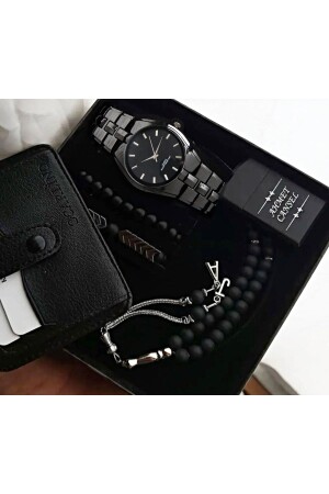 Wasserdichte Herren-Armbanduhr, Feuerzeug, Gebetskette, Kartenhalter, Armband-Set - Spolo