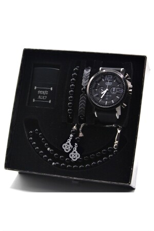 Wasserdichte Herren-Armbanduhr, leichtere Gebetsperlen und Armband-Set - Wesscollection