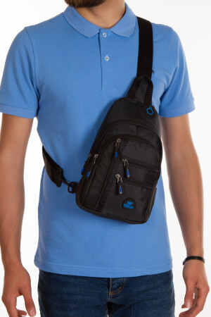Wasserdichte Unisex-Kopfhörer-USB-Port-Umhängetasche, Taille, Schulter- und Brusttasche, täglicher Bodybag, 5 Reißverschlüsse - 2