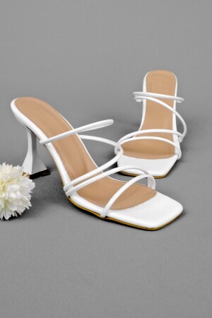 Weather Damen-Hausschuhe mit Absatz und Seildetail – Weiß B1861 - LAL SHOES & BAGS