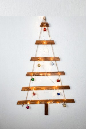 Weihnachtskiefer aus Holz mit Seil, Neujahrsbaum Alyones Frohes neues Jahr - 1