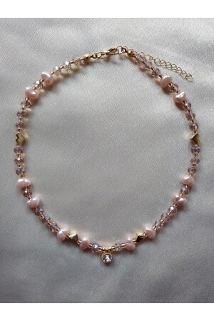 Weiße, funkelnde Barockperlen-Herzperlen-Halskette mit Anhänger - Fata Morgana Accessory