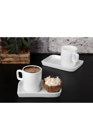 Weißes Porzellan-Set mit 2 Präsentationskaffeetassen G1940-2LI - Mabeyn