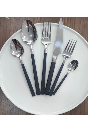 Wessenburg BERLİN 42 Parça Siyah Çelik Çatal Kaşık Bıçak Seti CMACSGTGS41 - BRONDOFF