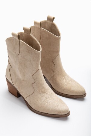 Western-Cowboystiefel aus mattem Wildleder in Nerz, Stein, Creme, Tan und Beige - Denora