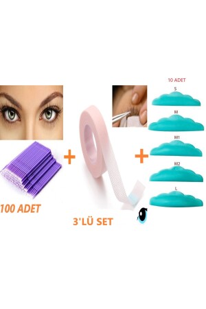 Wimpernlifting-Dauerwellenpad 10 Stück + Wimpernband unter dem Augenschutz + Mikrobürstenstift 100 Stück - Sinka
