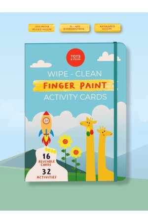 Wipe Clean Finger Paint Activity Cards - Silinebilir Parmak Boyası Kartları - Fingerprint Activities - Tots & Folks