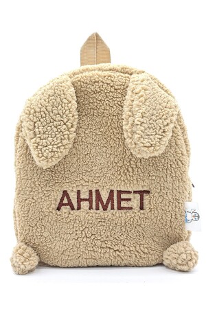 [ WIR SCHREIBEN DEN NAMEN, DEN SIE WOLLEN ] Kaninchen Beige 0–8 Jahre alter Kinderrucksack – Kindergarten- und Kindergartentasche - Pengi