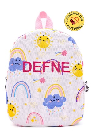 [ WIR SCHREIBEN DEN NAMEN, DEN SIE WOLLEN ] Neşeli Güneş 0-8 Jahre alter Kinderrucksack – Kindergarten – Kindergartentasche - Tosbiş