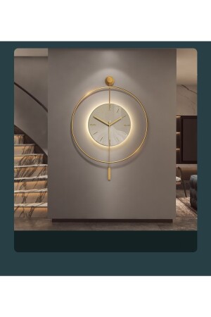 Xxl zeitlose Kristall-LED (wird mit 3 Batterien geliefert) (Quarz) – dekorative LED-Wanduhr aus Metall - Metaquartz Aksesuar