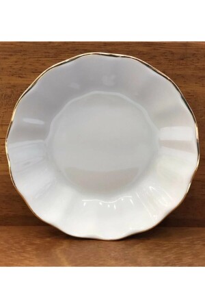 Yaldızlı Porselen Çay Tabağı 12 'li 12'li sedef çay tabak - Porland