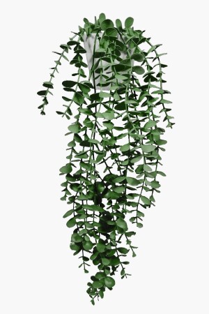 Yapay Çiçek Moblen Mika Elmas Beyaz Saksıda Yeşil Okaliptus Sarkıtı - Lilac Home