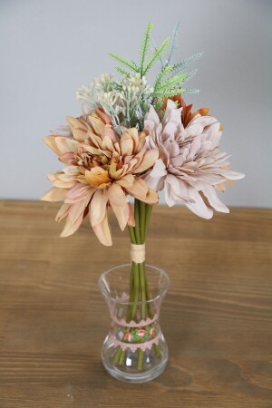 Yapay Lüx Mini Krizantem Demeti 25 Cm Kahve-pudra - Yapay Çiçek Deposu