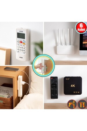 Yapışkanlı Plastik Eşya Sabitleme Aparatı Kızaklı Priz Kablo Tutacağı 6 Adet Renkli - Omilife
