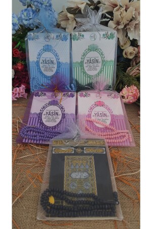 Yasin Juz-Buch mit Tüllbeutel, 25er-Pack Gebetsperlen in verschiedenen Farben, Sprachhörfunktion, Mevlüt-Geschenk zur Geburt - Medrese Yayınları