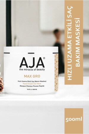 Yavaş Uzayan Ve Dökülen Saçlara Özel Hızlı Uzama Etkili Saç Bakım Maskesi Max Gro 500ml - Aja