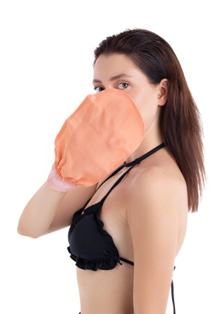 Yavruağzı Elastischer Bad-Dusch-Peeling-Peeling-Handschuh aus 100 % Flush-Seide für empfindliche Haut YAVRUAGZI2 - 5